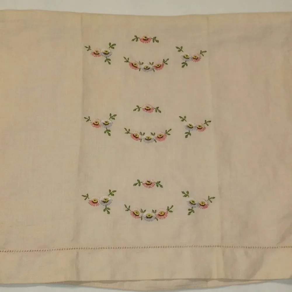 Set of Three Vintage Hand Embroidered Cloth Place Mats